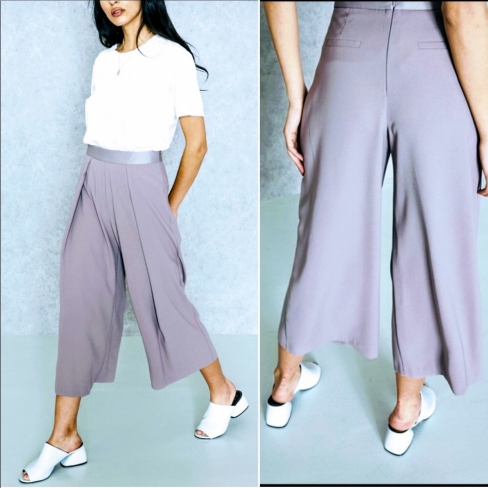 Topshop mauve wide leg cropped pant